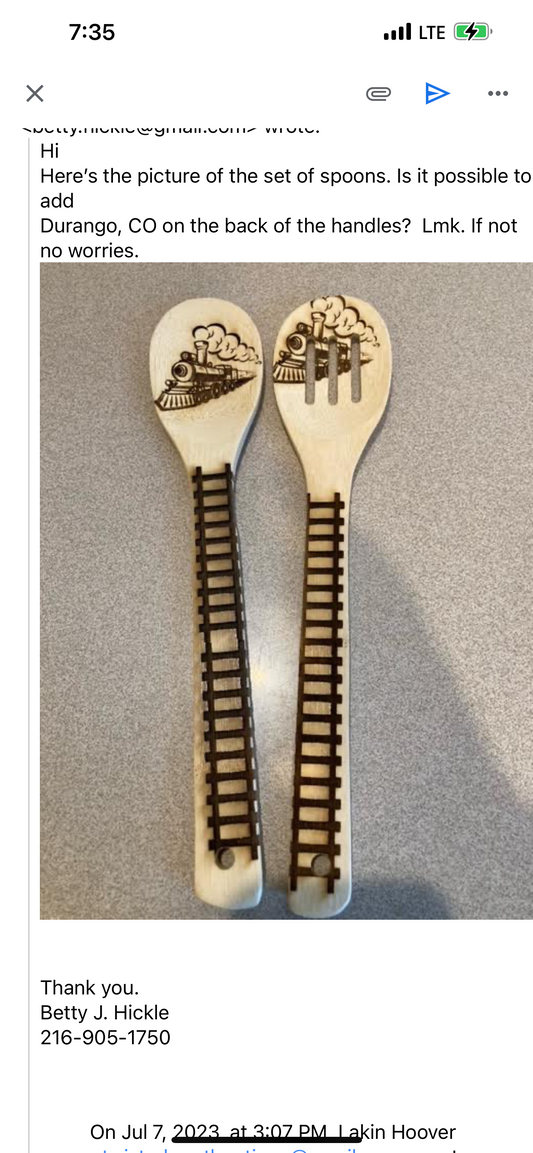 Train spoon set of of 4