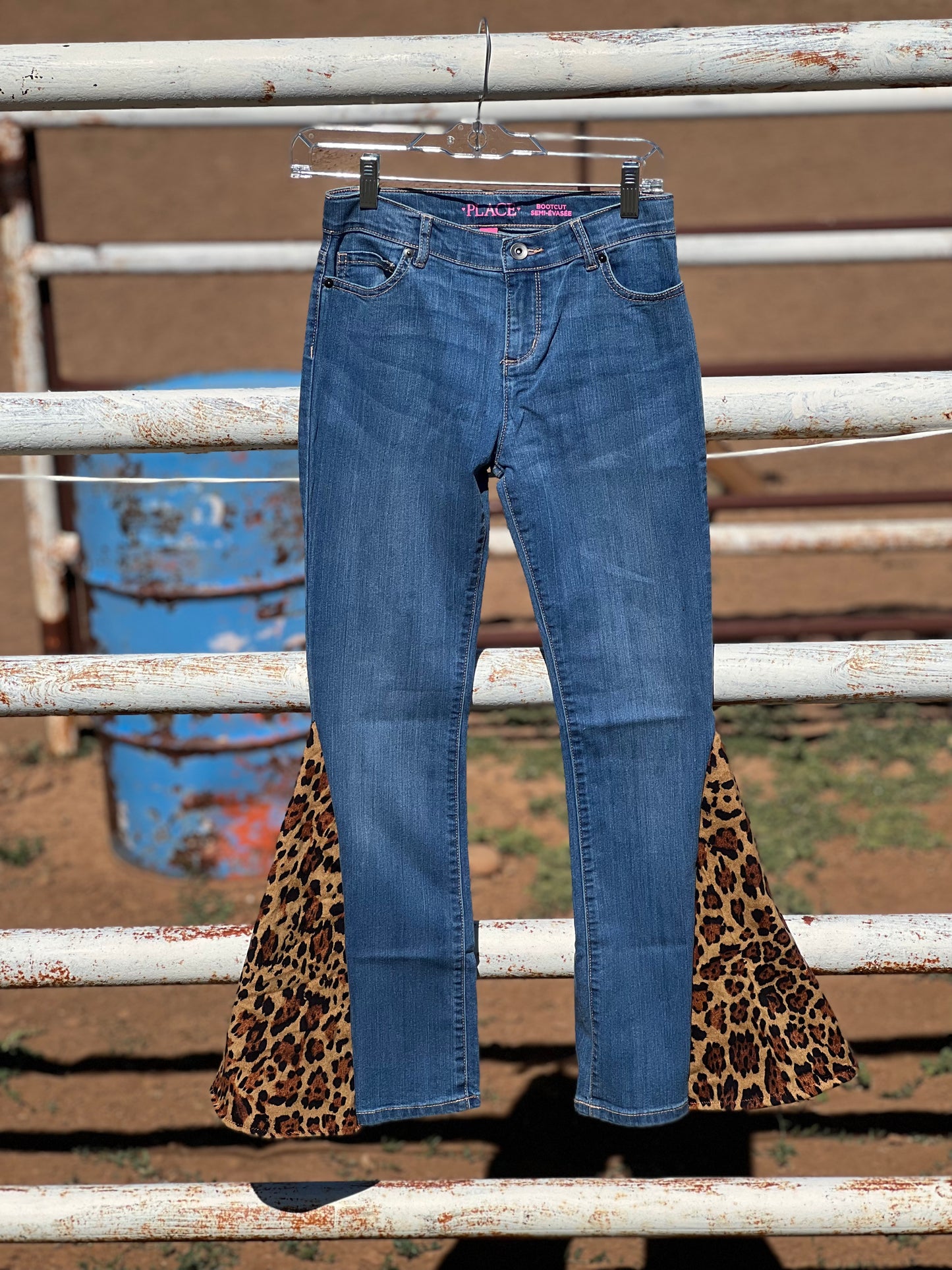 Cheetah kids flare jeans