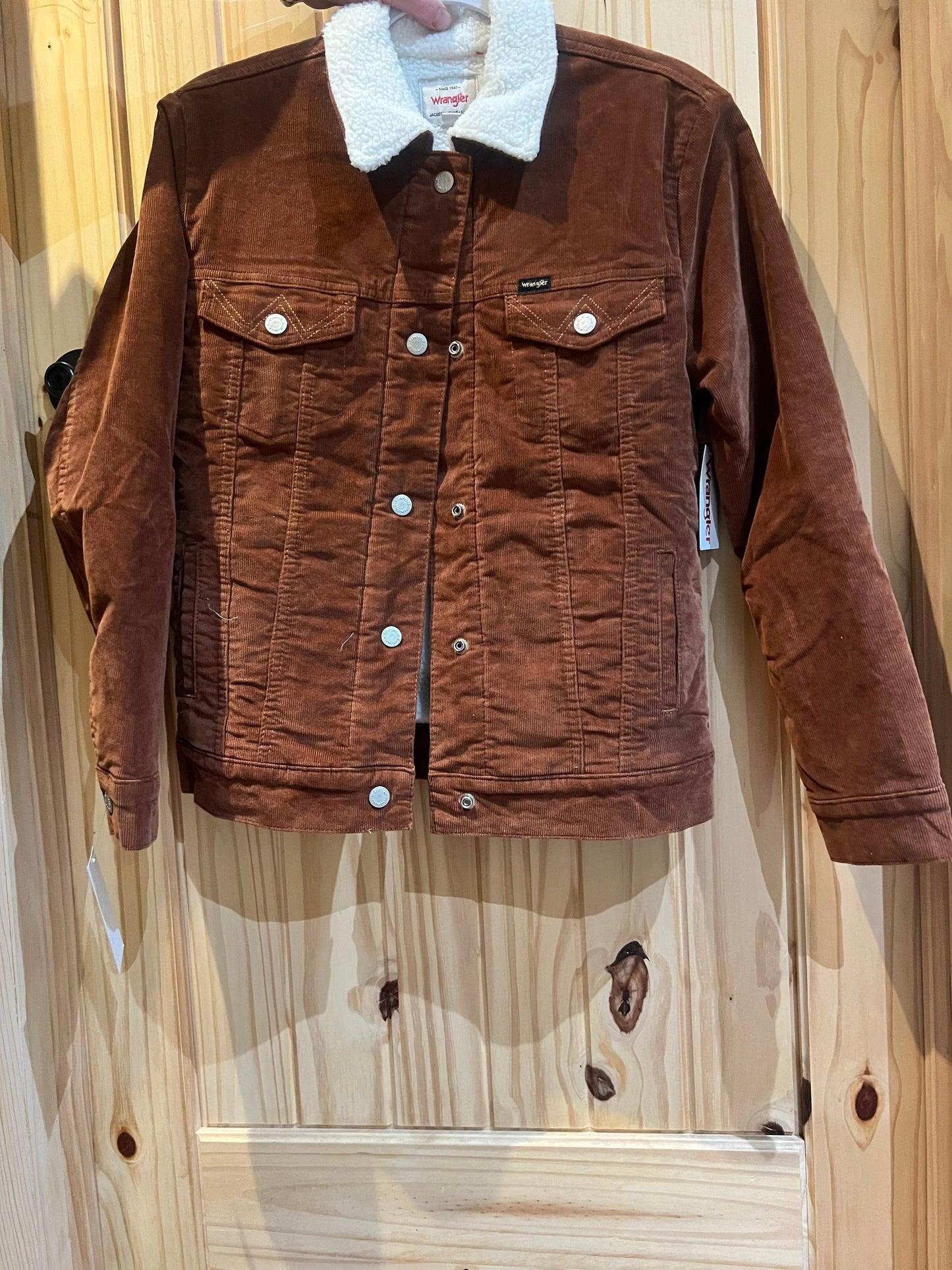 Brown wrangler Sherpa lined corduroy jacket XS
