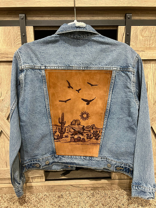 Leather Desert scene jacket