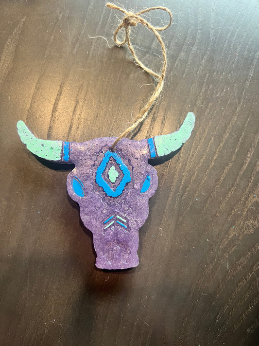 Lavender steer skull freshie