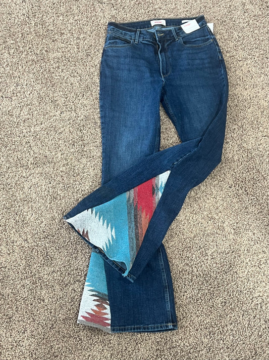 Red Aztec adult flare jeans