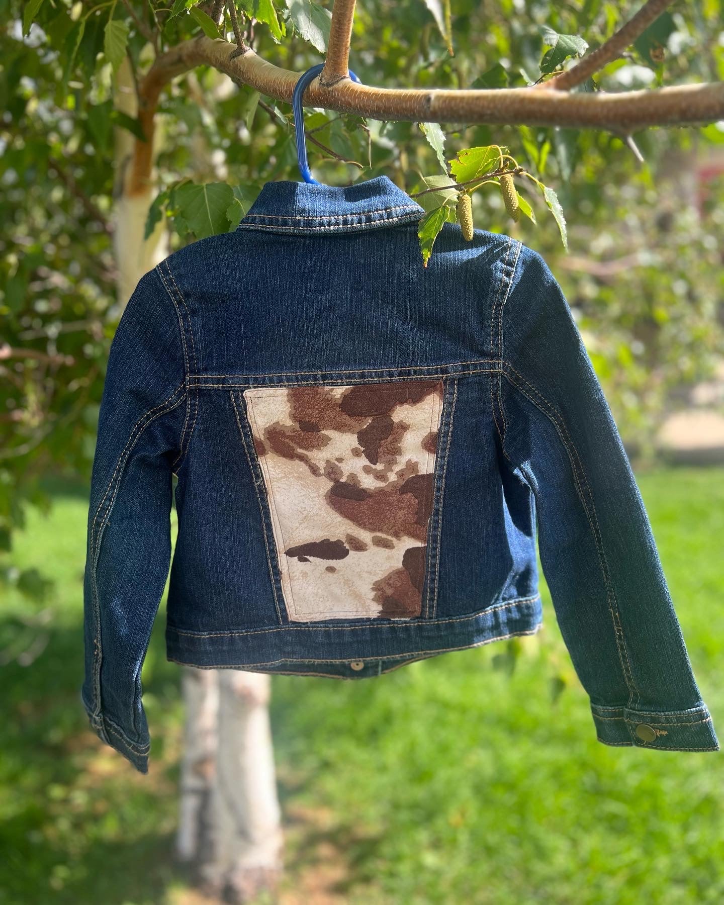 Infant and kids brown cowhide Jean jacket