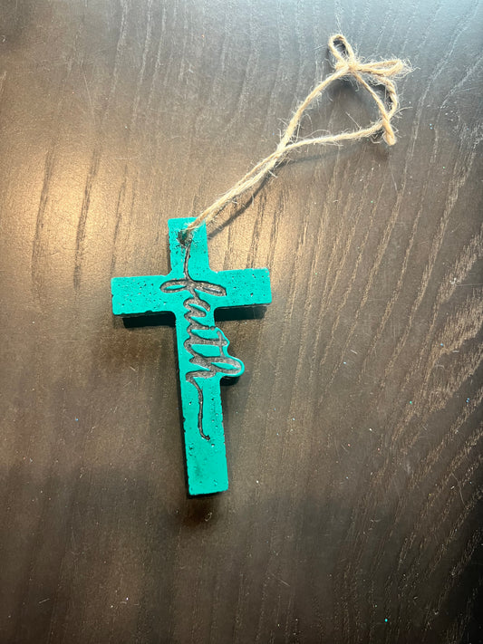 Leather faith cross freshie