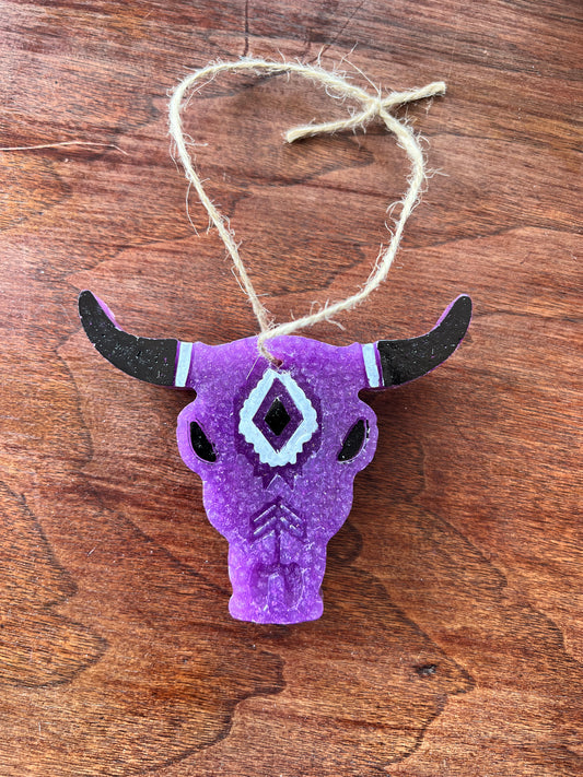 Purple steer skull freshie